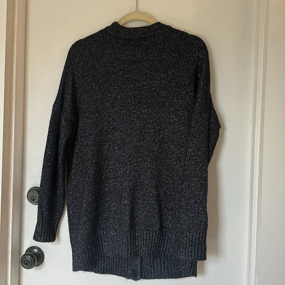 Zara Metallic Knit navy Oversized button Cardigan small - Picture 5 of 5